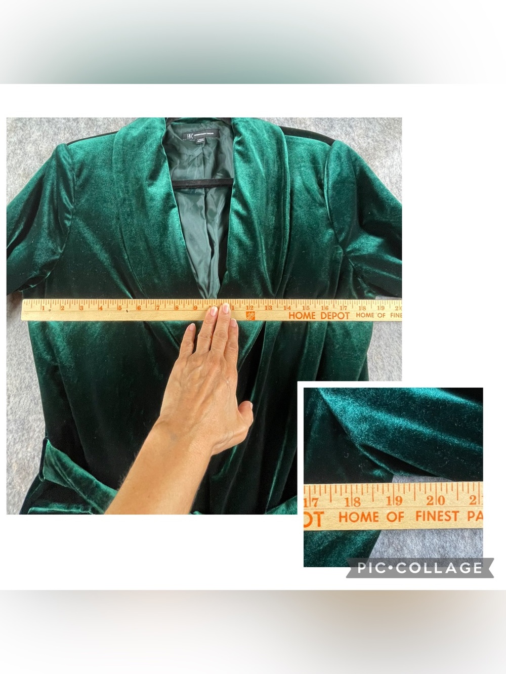 INC Int'l Concepts Emerald Velvet Chic Elegant Holiday Fun Wrap Blazer Pant Set - Picture 13 of 16